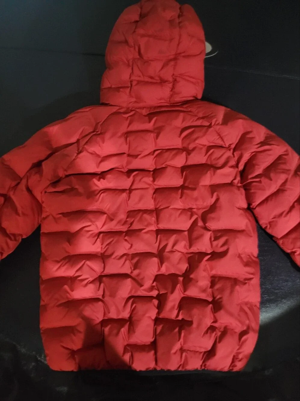 Jordan Red Quilted Hooded Puffer Jacket